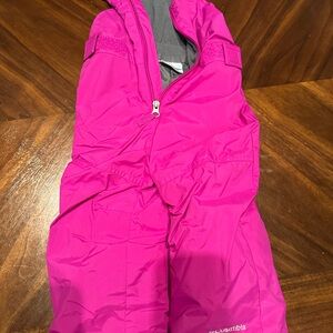Pink Columbia snow overalls 2t